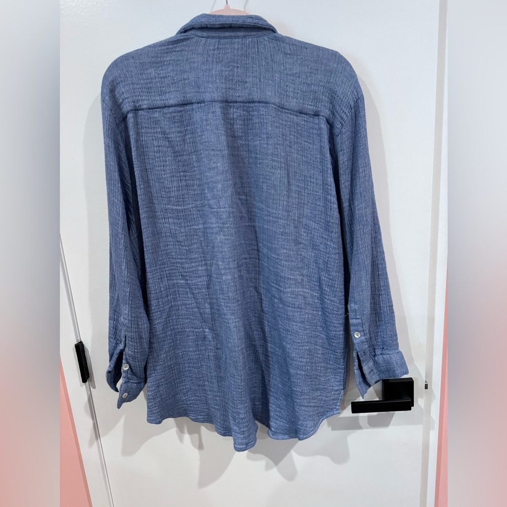 Hatch Maternity / Nursing Blue Gauze Button Down Shirt, L/XL - Picture 5 of 6